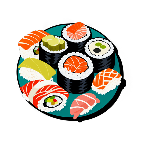 Sushi Platter Themed Sticker