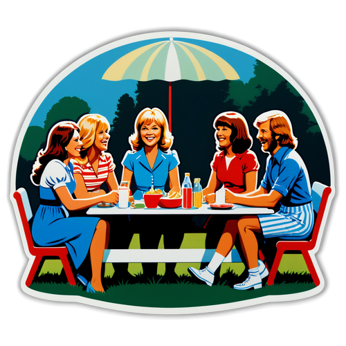 ABBA-ryhmä rentoutuu retro-piknikillä