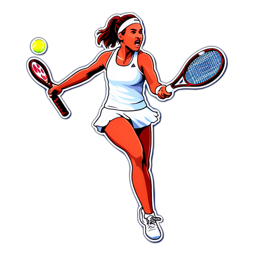 Creează un sticker cu Jaqueline Cristian jucând tenis