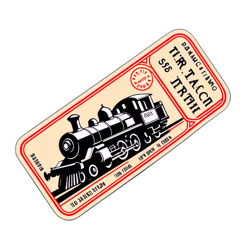 Stiker Tiket Kereta Gaya Vintage