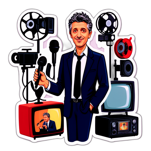 Een Quirky Caricatuur van Antoine De Caunes