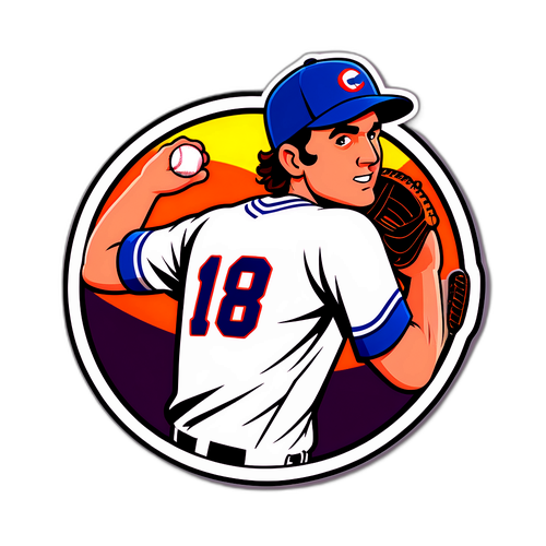 Stylized Cartoon of Garrett Crochet Pitching