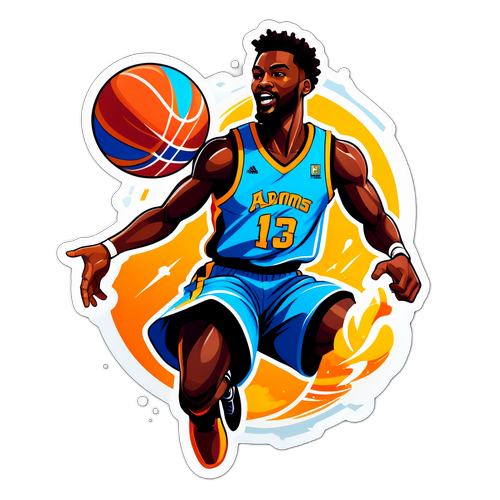 Akor Adams Enerjik Basketbolcu Sticker
