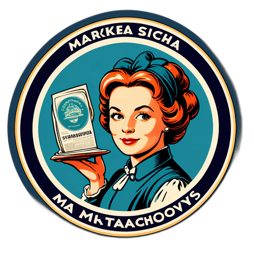 Design retro samolepky pro propagaci investiční filozofie Markéty Šichtařové