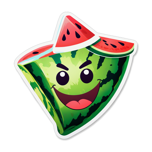 Happy Watermelon Slice Sticker