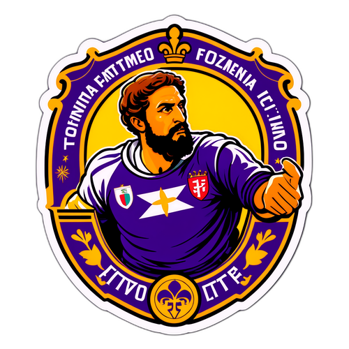 Una pegatina de la Fiorentina que combina el arte renacentista de Florencia con el espíritu del fútbol italiano