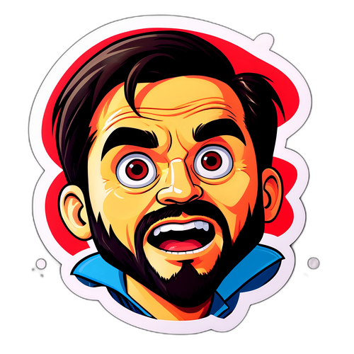 Смішний образ Рубіо з перебільшеними рисами обличчя