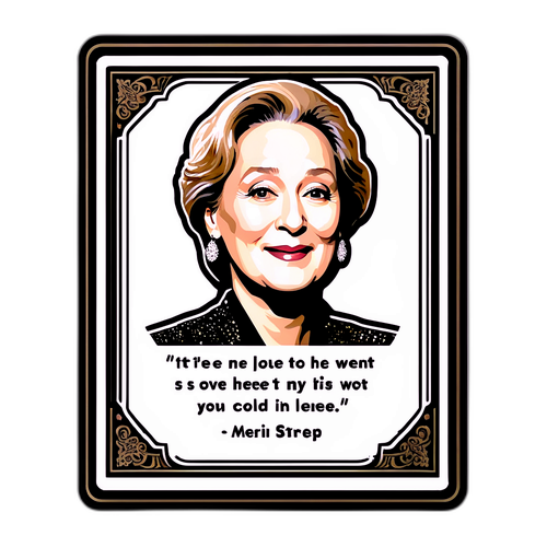 Sticker mit Meryl Streep und einem Zitat