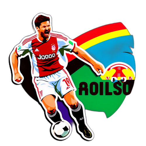 Retro-stylowa naklejka Xabiego Alonsa z celebracją gola