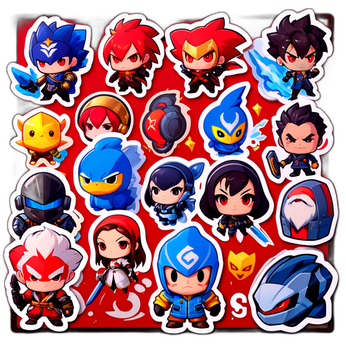 สติกเกอร์การ์นา featuring ตัวละครที่โดดเด่นจากเกม