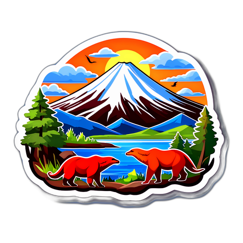 Kamchatka Landskap Klistermärke