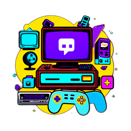 Ретро-стікер з логотипом Twitch