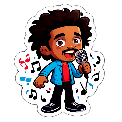 Amir in actie met microfoon