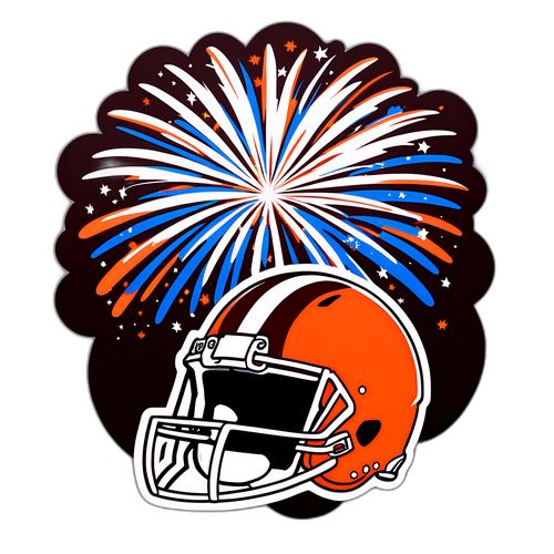 Cleveland Browns Helmet Celebration Sticker