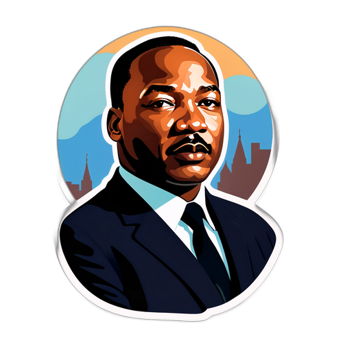 Silhouette Martina Luthera Kinga Jr. z symbolem pokoju