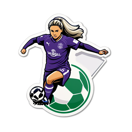 Representação da WSL com bola de futebol feminino