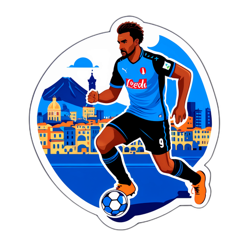 Mchezaji wa Napoli akicheza na mandhari ya jiji