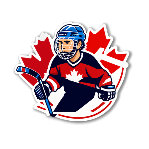 Logo stylisé d'un match de hockey entre le Canada et les États-Unis