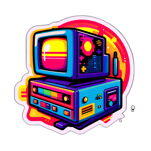 रेट्रो तकनीक स्टिकर