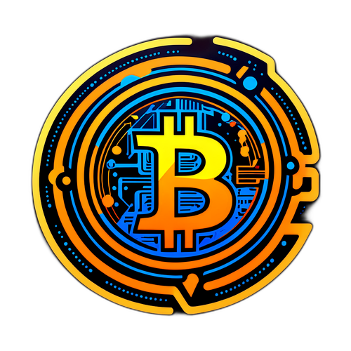 Autocollant Futuriste sur le Bitcoin