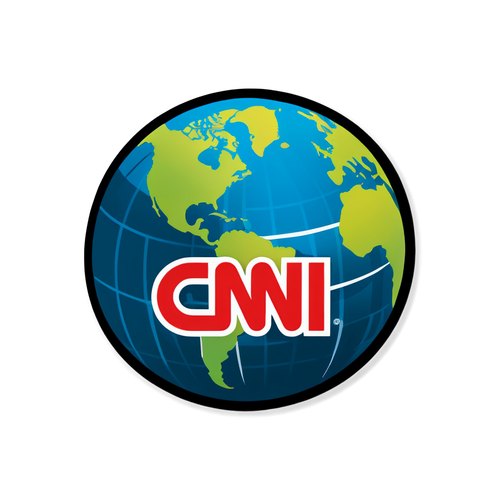 ש sticker המשלב את לוגו CNN עם כדור הארץ