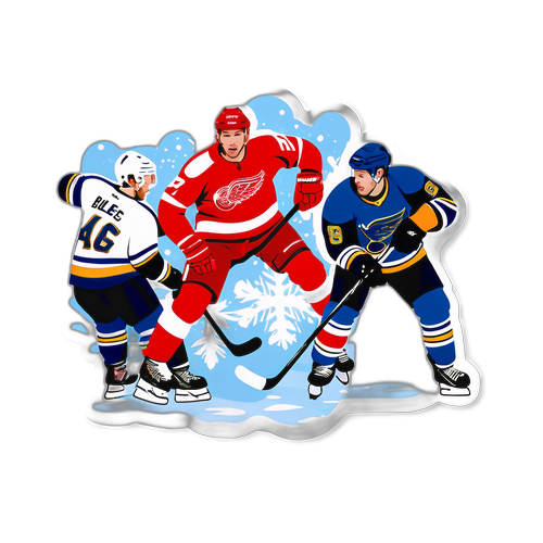 Red Wings vs Blues Hockey Game Sticker