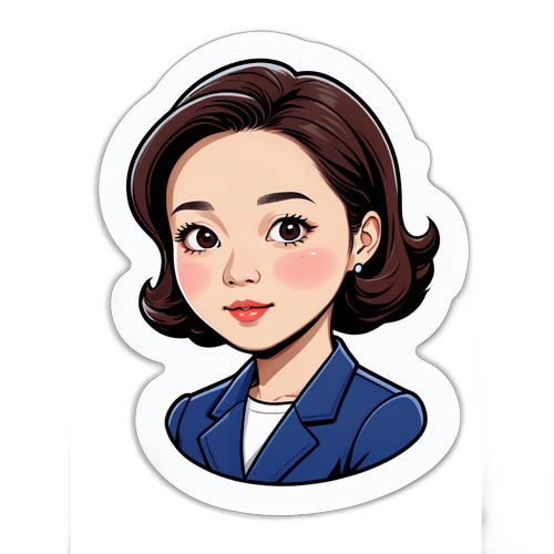 유머러스한 만화 스타일의 박지원 초상화