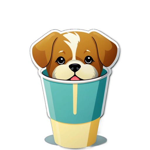 Heartwarming Delight: How This Adorable Dog Cup Sticker Will Brighten Your Day!