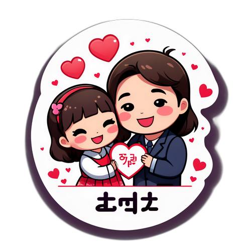 사랑과 축하를 전하는 귀여운 스티커
