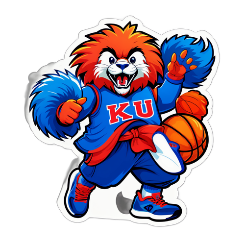 KU Basketball Mascot in Action