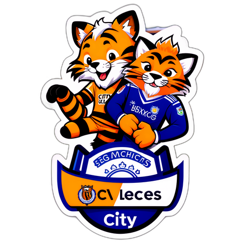 Stiker Persahabatan Mascot Hull City dan Leicester City