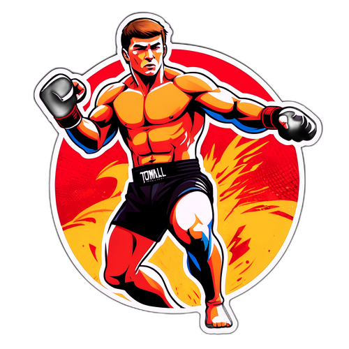 Aktions-tema klistermærke af Tom Aspinall i MMA-kamp