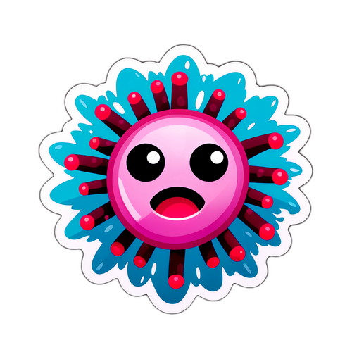 かわいいインフルエンザウイルスのイラスト