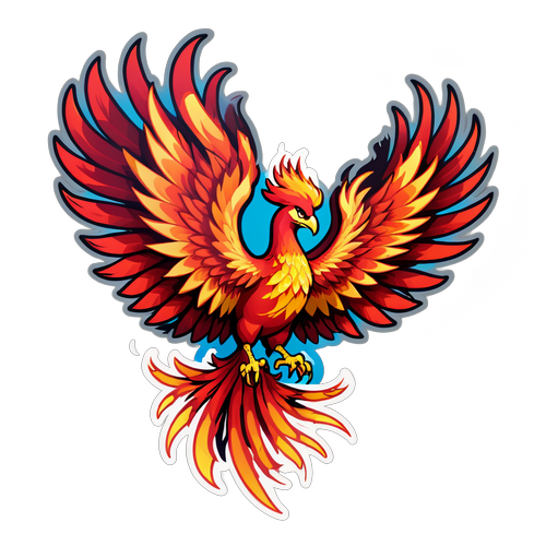 Unleash Your Inner Fire: The Stunning Phoenix Sticker Symbolizing Rebirth and Transformation!