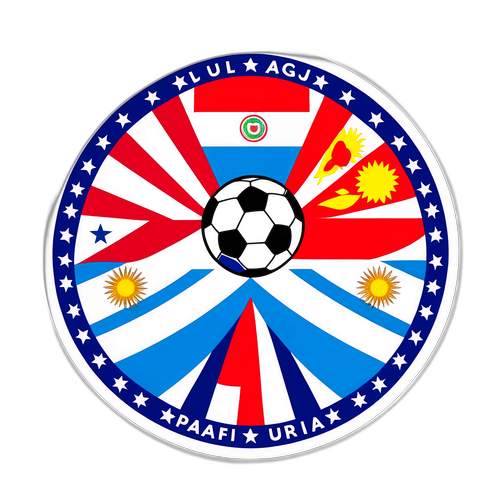 Adesivo Decorativo con Motivi Floreali e Bandiera di Paraguay e Uruguay