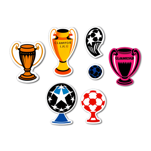 Adhesivo Minimalista de Equipos de la Liga de Campeones