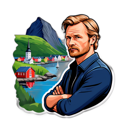 Sticker av Atle Bjurstrøm med norske landemerker