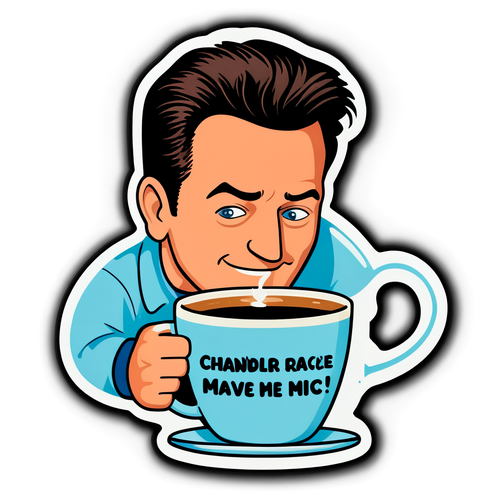 Retro kaffekopp klistremerke med sitat om vennskap