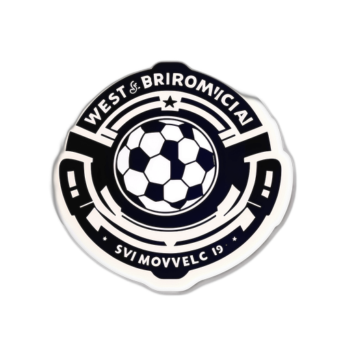 Emblematisk klistremerke med West Bromwich fotballelementer