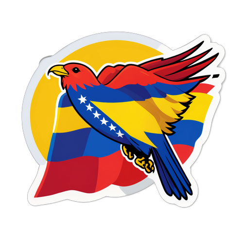 Makulay na Sticker ng Bandera ng Venezuela