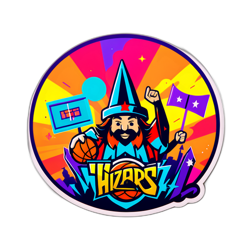 Makulay na sticker ng Wizards' home court