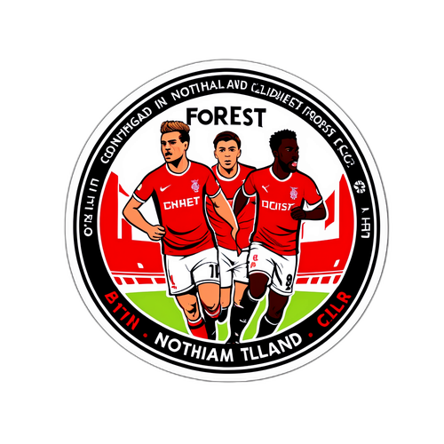 Actionfyldt klistermærke til Nottingham Forest - FC Midtjylland kamp