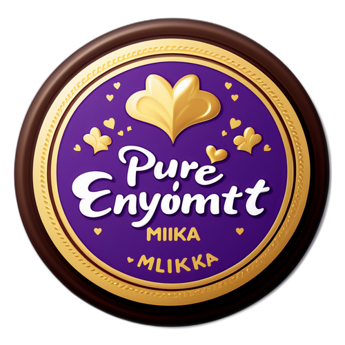 Ein verrückter Milka-Schokoladen-Seal mit lila Herzen