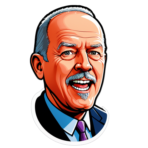 John Horgan en Charicature : Le Leader S'exprimant avec Passion dans un Fond Éclatant !