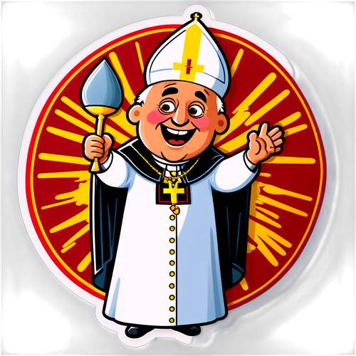 Um adesivo engraçado sobre a vida do Papa