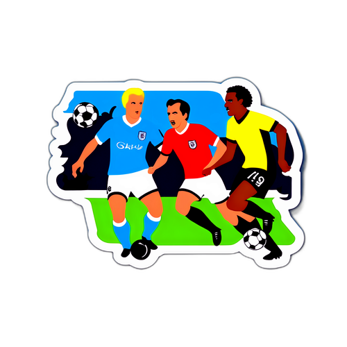 Stiker Retro Perlawanan Bola Sepak