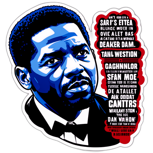 Pegatina de Denzel Washington con Citas Icónicas