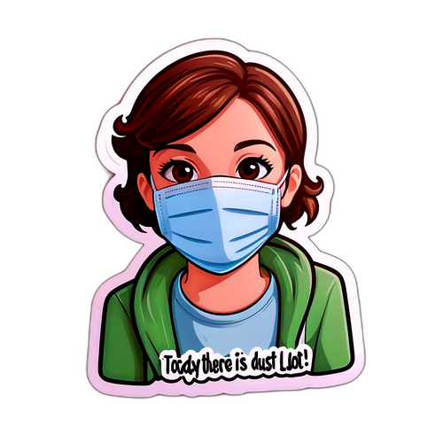 สติกเกอร์หน้ากากฝุ่น: วันนี้มีฝุ่นมาก!