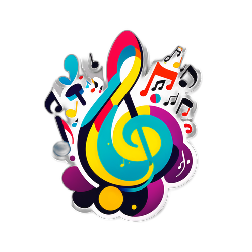 Autocollant Vitaa avec Notes Musicales