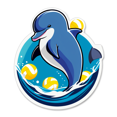 Volleyball Dolphin Sticker